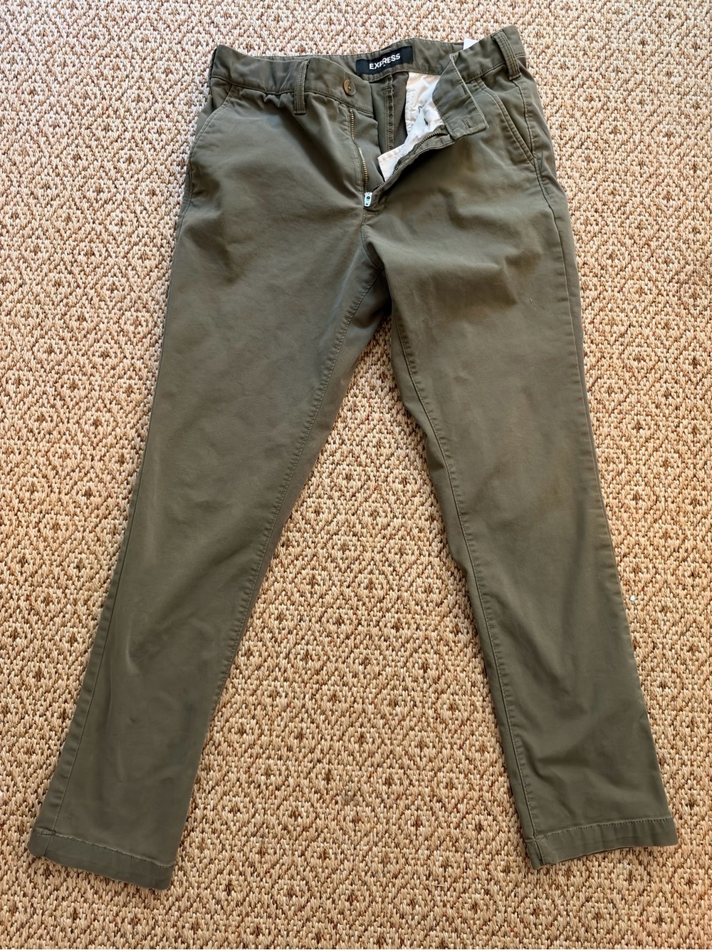 Express Men’s Olive Green Skinny Chino Pants